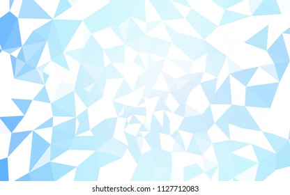 Light BLUE vector shining triangular cover. Creative illustration in halftone style with triangles. Best triangular design for your business.