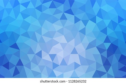 Light BLUE vector shining triangular backdrop. Geometric illustration in Origami style with gradient.  Completely new template for your banner.