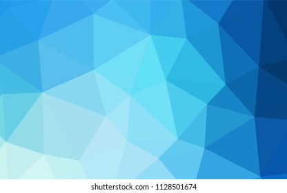 Light BLUE vector shining triangular layout. A sample with polygonal shapes. Best triangular design for your business.