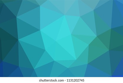 Light BLUE vector shining triangular cover. Creative geometric illustration in Origami style with gradient. Pattern for a brand book's backdrop.