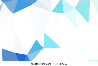 Light BLUE vector shining triangular backdrop. Polygonal abstract illustration with gradient. Pattern for a brand book's backdrop.