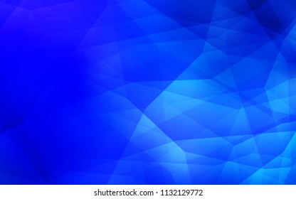 Light BLUE vector shining triangular backdrop. Shining polygonal illustration, which consist of triangles. Best triangular design for your business.