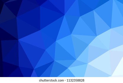 Light BLUE vector shining triangular cover. Colorful illustration in polygonal style with gradient. Brand new style for your business design.