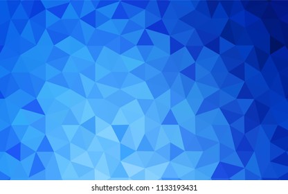 Light BLUE vector shining triangular backdrop. Shining colorful illustration with triangles. Template for cell phone's backgrounds.