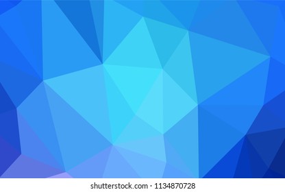 Light BLUE vector shining triangular cover. Elegant bright polygonal illustration with gradient. Best triangular design for your business.