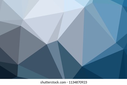 Light BLUE vector shining triangular cover. Triangular geometric sample with gradient.  A completely new template for your business design.