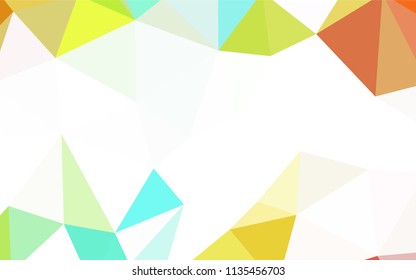 Light BLUE vector shining triangular cover. Geometric illustration in Origami style with gradient.  New template for your brand book.