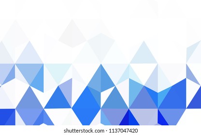 Light BLUE vector shining triangular cover. Geometric illustration in Origami style with gradient.  Polygonal design for your web site.