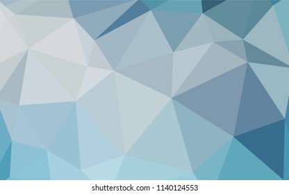 Light BLUE vector shining triangular backdrop. Triangular geometric sample with gradient.  Completely new template for your banner.