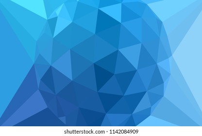 Light BLUE vector shining triangular layout with a gem in a centre. Abstract illustration with an elegant triangles. Textured pattern for your backgrounds.
