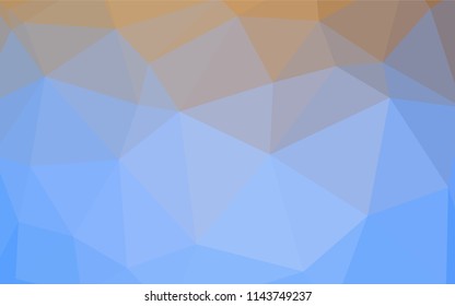 Light BLUE vector shining triangular backdrop. Geometric illustration in Origami style with gradient.  Best triangular design for your business.