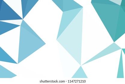 Light BLUE vector shining triangular backdrop. Shining polygonal illustration, which consist of triangles. Pattern for a brand book's backdrop.