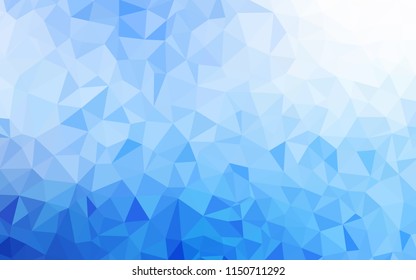 Light BLUE vector shining triangular backdrop. Glitter abstract illustration with an elegant triangles. Triangular pattern for your design.