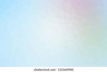 Light BLUE vector shining triangular layout. Triangular geometric sample with gradient.  A new texture for your web site.