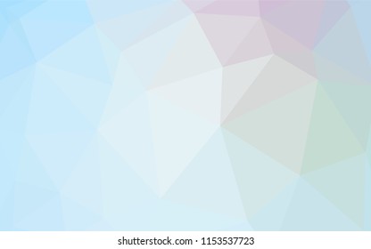 Light BLUE vector shining triangular backdrop. Creative illustration in halftone style with triangles. Template for cell phone's backgrounds.