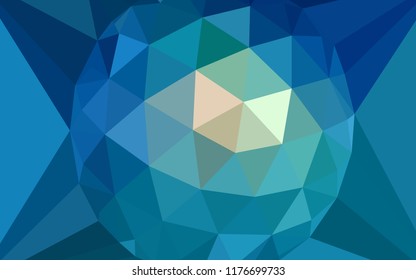 Light BLUE vector shining triangular layout with a gem in a centre. Elegant polygonal illustration with gradient. Brand new design for your business.