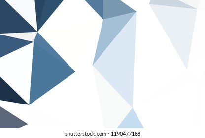 Light BLUE vector shining triangular cover. Geometric illustration in Origami style with gradient.  Polygonal design for your web site.