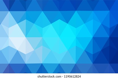 Light BLUE vector shining triangular layout. A sample with polygonal shapes. A new texture for your web site.