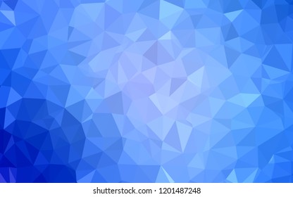 Light BLUE vector shining triangular layout. Geometric illustration in Origami style with gradient.  Template for cell phone's backgrounds.