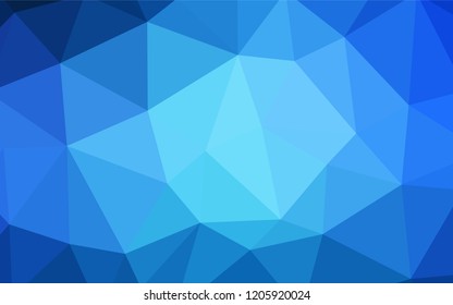 Light BLUE vector shining triangular cover. Shining colorful illustration with triangles. Brand new design for your business.