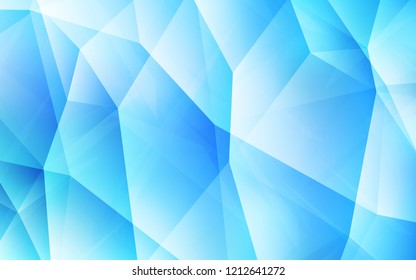 Light BLUE vector shining triangular cover. Glitter abstract illustration with an elegant triangles. Best triangular design for your business.