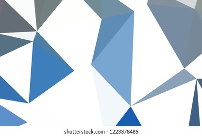 Light BLUE vector shining triangular backdrop. A sample with polygonal shapes. Completely new template for your banner.