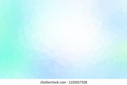 Light BLUE vector shining triangular cover. Geometric illustration in Origami style with gradient.  Best triangular design for your business.