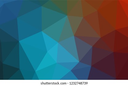 Light BLUE vector shining triangular cover. Modern abstract illustration with triangles. A new texture for your web site.