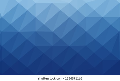 Light BLUE vector shining triangular pattern. Colorful illustration in Origami style with gradient.  Template for a cell phone background.