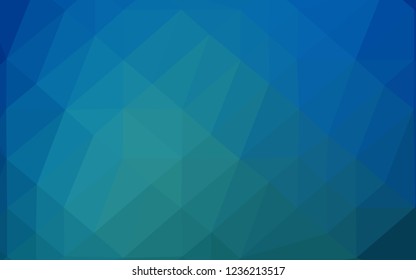 Light BLUE vector shining triangular background. Colorful illustration in Origami style with gradient.  Triangular pattern for your business design.