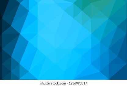 Light BLUE vector shining triangular pattern. Brand new colorful illustration in with gradient. Elegant pattern for a brand book.