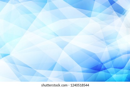 Light BLUE vector shining triangular cover. Shining polygonal illustration, which consist of triangles. Textured pattern for your backgrounds.