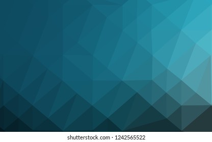 Light BLUE vector shining triangular pattern. Colorful illustration in Origami style with gradient.  Completely new template for your business design.