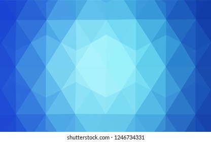 Light BLUE vector shining triangular layout. Colorful illustration in polygonal style with gradient. New template for your brand book.