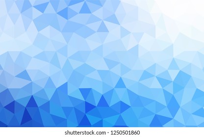 Light BLUE vector shining triangular cover. Geometric illustration in Origami style with gradient.  Brand new style for your business design.