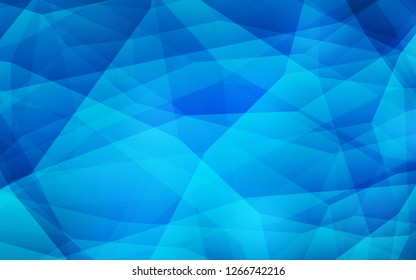 Light BLUE vector shining triangular layout. A sample with polygonal shapes. Triangular pattern for your design.