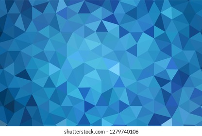 Light BLUE vector shining triangular layout. Geometric illustration in Origami style with gradient.  Best triangular design for your business.