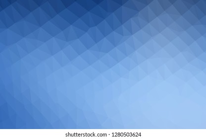 Light BLUE vector shining triangular template. Triangular geometric sample with gradient.  The best triangular design for your business.