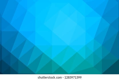 Light BLUE vector shining triangular pattern. Triangular geometric sample with gradient.  Elegant pattern for a brand book.