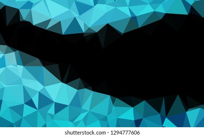 Light BLUE vector shining triangular background. Colorful illustration in Origami style with gradient.  Triangular pattern for your business design.