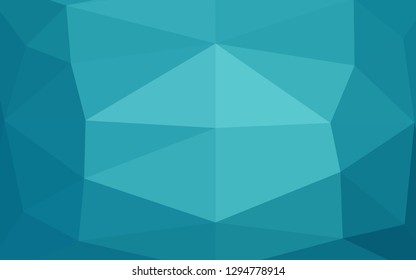 Light BLUE vector shining triangular background. Triangular geometric sample with gradient.  Template for your brand book.