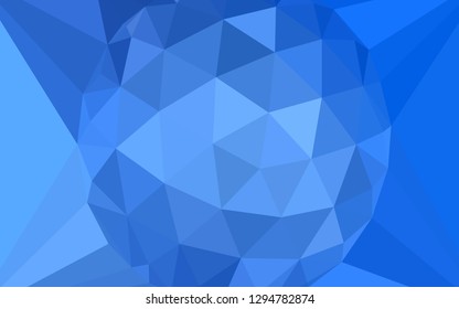 Light BLUE vector shining triangular cover with a gem in a centre. Polygonal illustration, which consists of triangles. Triangular pattern for your design.