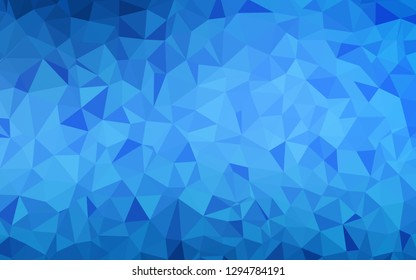 Light BLUE vector shining triangular background. Creative illustration in halftone style with triangles. Textured pattern for your backgrounds.