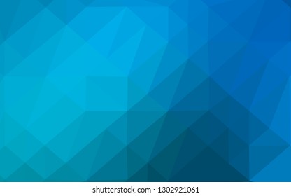 Light BLUE vector shining triangular pattern. Shining illustration, which consist of triangles. Completely new design for your business.