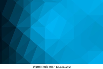 Light BLUE vector shining triangular pattern. Shining illustration, which consist of triangles. Brand new design for your business.