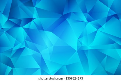 Light BLUE vector shining triangular backdrop. A completely new color illustration in a polygonal style. A new texture for your web site.