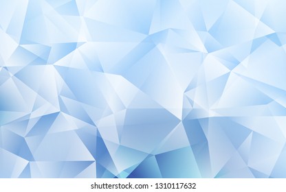 Light BLUE vector shining triangular layout. Creative illustration in halftone style with triangles. Completely new template for your banner.