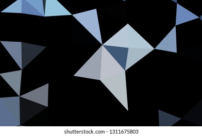 Light BLUE vector shining triangular pattern. Triangular geometric sample with gradient.  The best triangular design for your business.