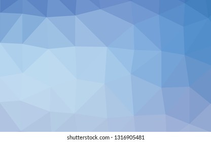 Light BLUE vector shining triangular background. Shining illustration, which consist of triangles. Polygonal design for your web site.