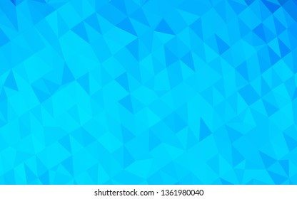 Light BLUE vector shining triangular template. Shining illustration, which consist of triangles. Polygonal design for your web site.